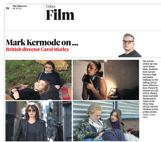 Page from the Observer showing stills from CAMP Films films.
