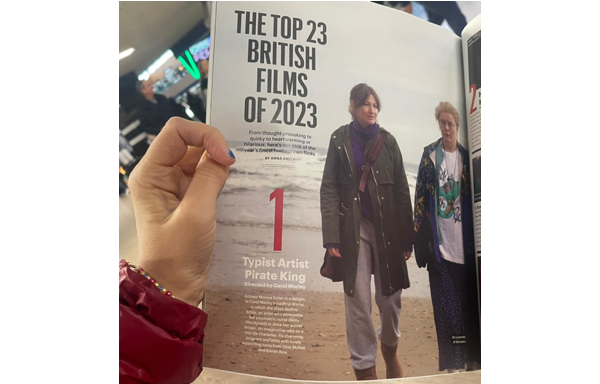 Page of Rolling Stone magazine showing Typist Artist Pirate King is number 1 with a photo of Kelly Macdonald and Monica Dolan from the film